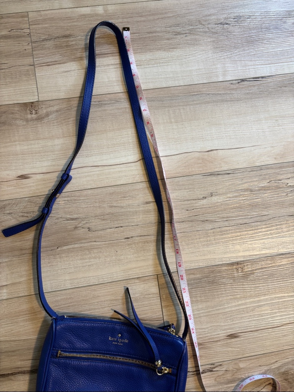Kate Spade Kate Spade Pebbled Leather Top Zip Crossbody Sapphire - Picture 13 of 13